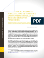 Do Trottoir Ao Boudoir Do Poeta: Eclosa O de Sentidos E Cartografias Corporais em Tra Nsito em Ne Stor Perlongher