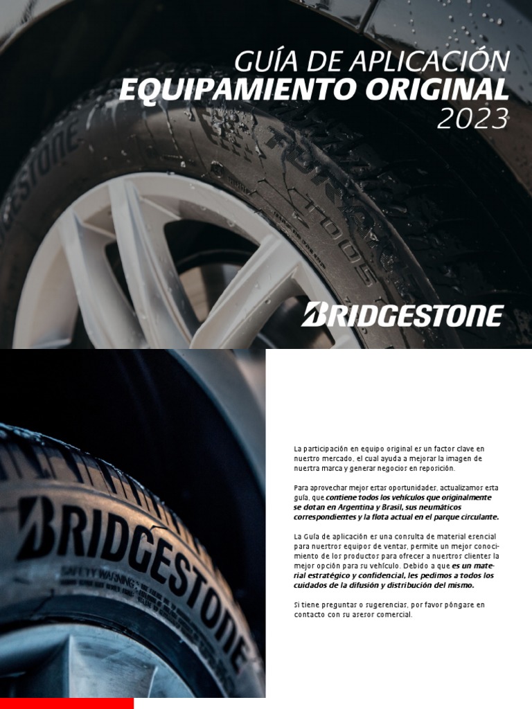 Guía Equipos Originales - Bridgestone 2023 | PDF | Tecnologías ...