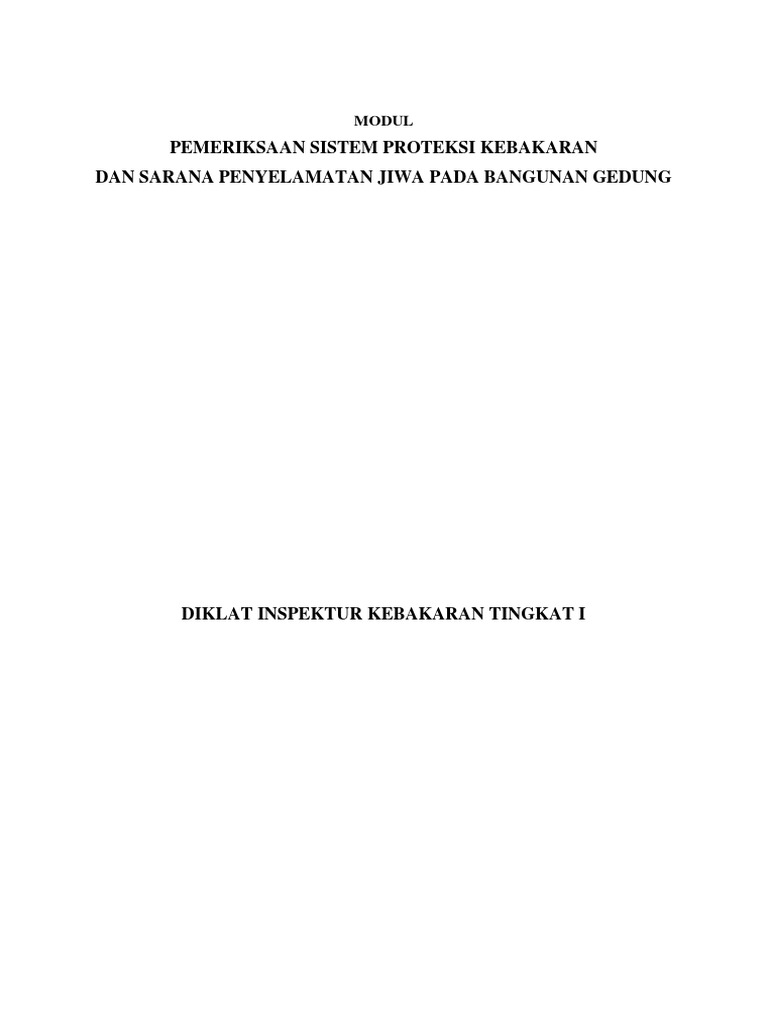 Modul Diklat Inspektur Kebakaran TK I | PDF