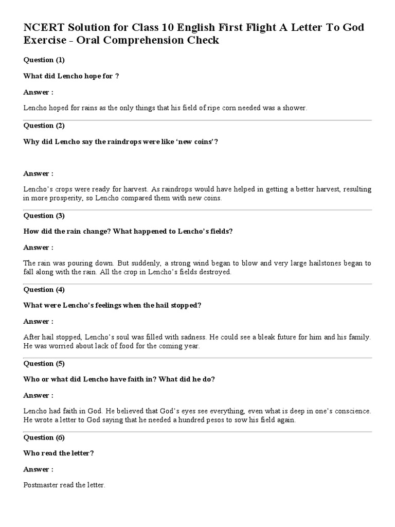10 English First Flight A Letter To God | PDF | Tropical Cyclones | Storms