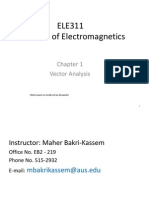 ELE311 Elements of Electromagnetics: Vector Analysis