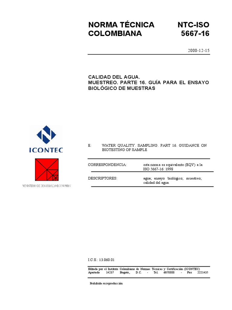NTC Iso 5667 16pdf | PDF | Solvente | Solubilidad