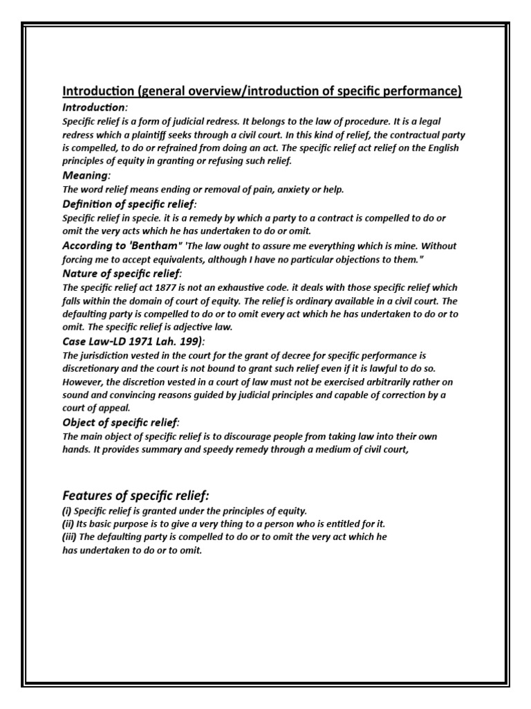 Section 11 2 Of Specific Relief Act