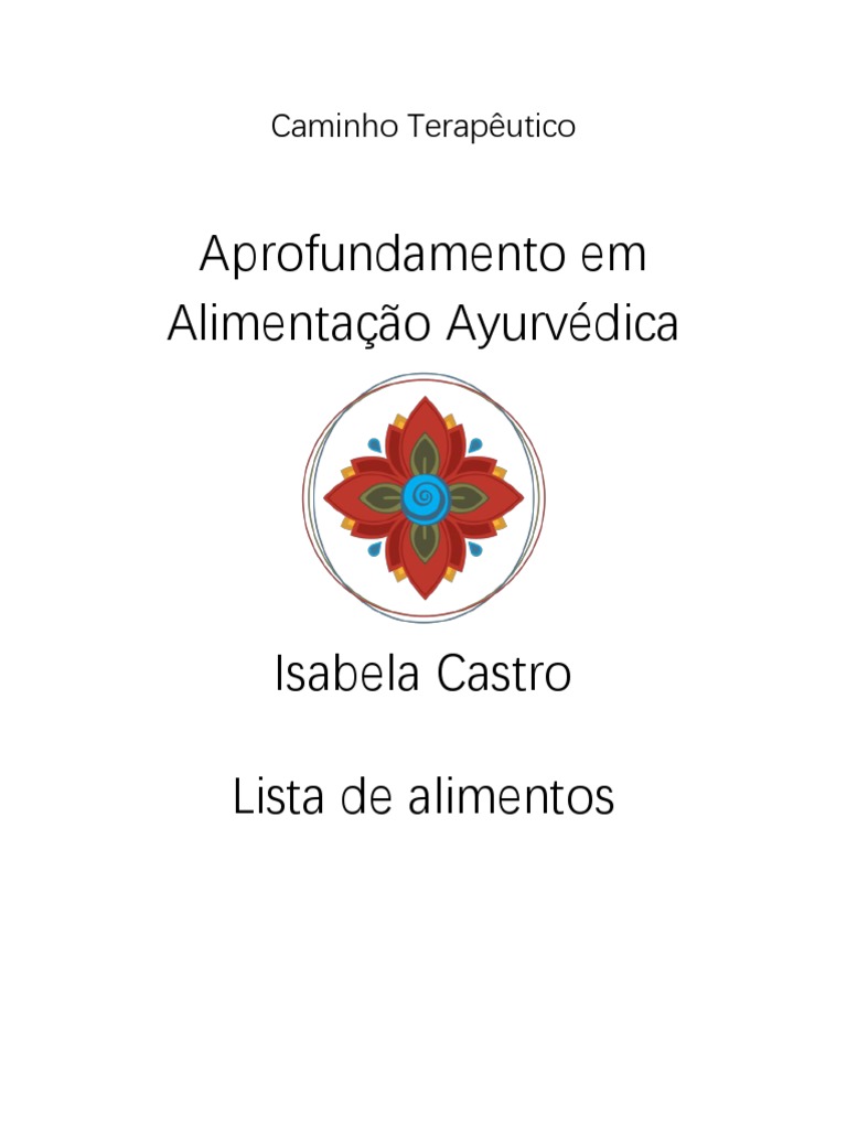 Lista Alimentos Ayurveda PDF