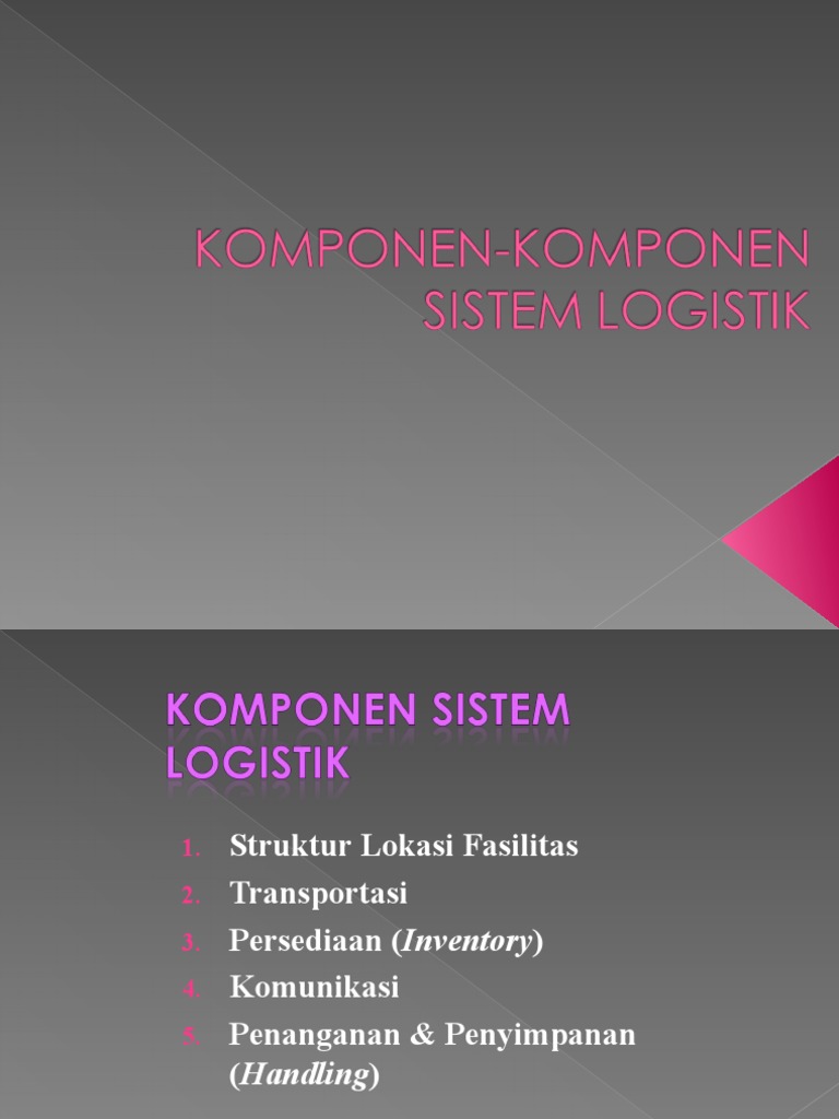 Komponen Komponen Sistem Logistik 3 1 Pdf
