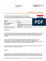 Contratos de Representacion de Firmas Extranjeras Por Representantes Paraguayos-Paraguay