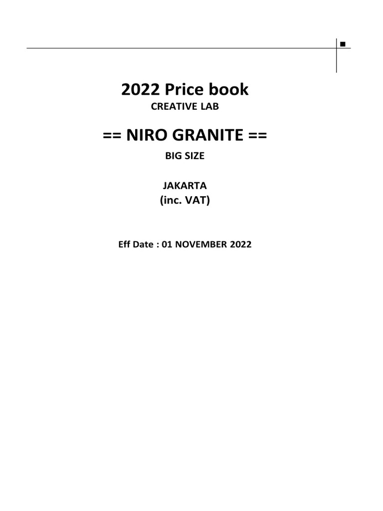 Price List 2022 in SQM (Eff 1 November 2022) CL JBTB PDF Materials