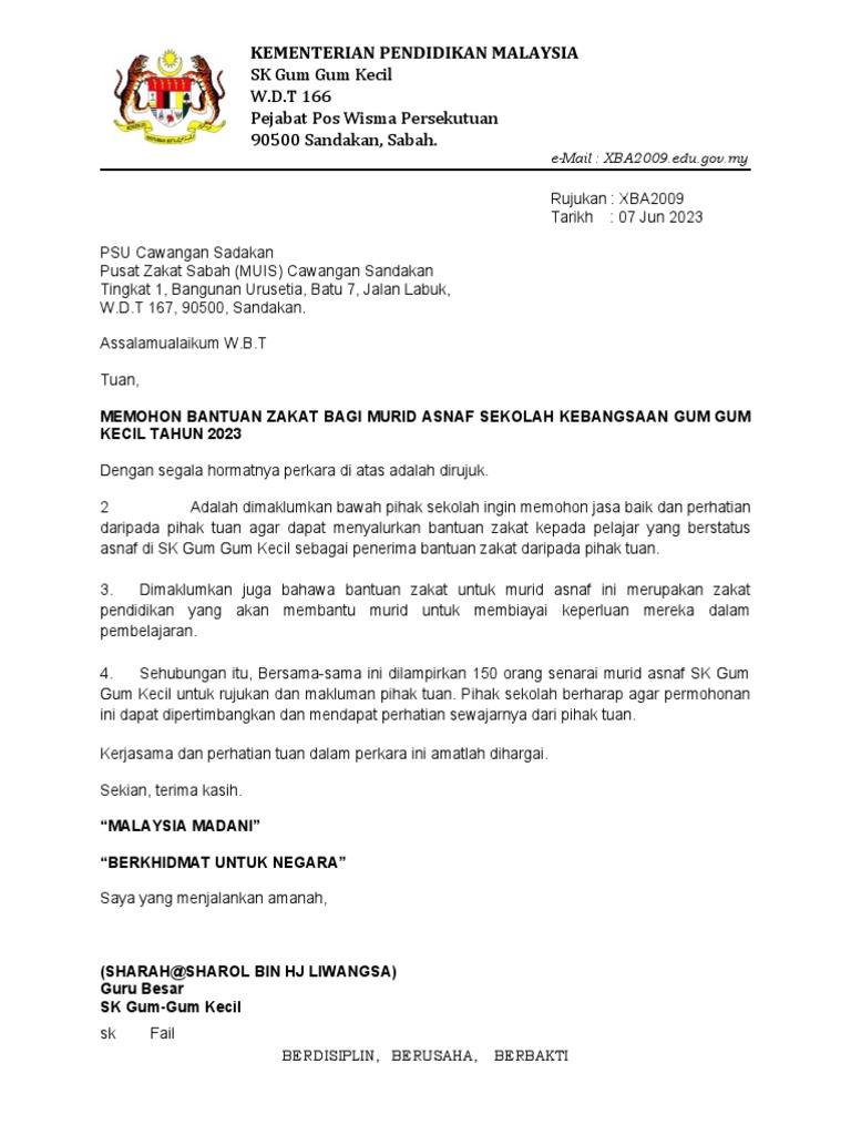 Surat Zakat Asnaf (1) PDF