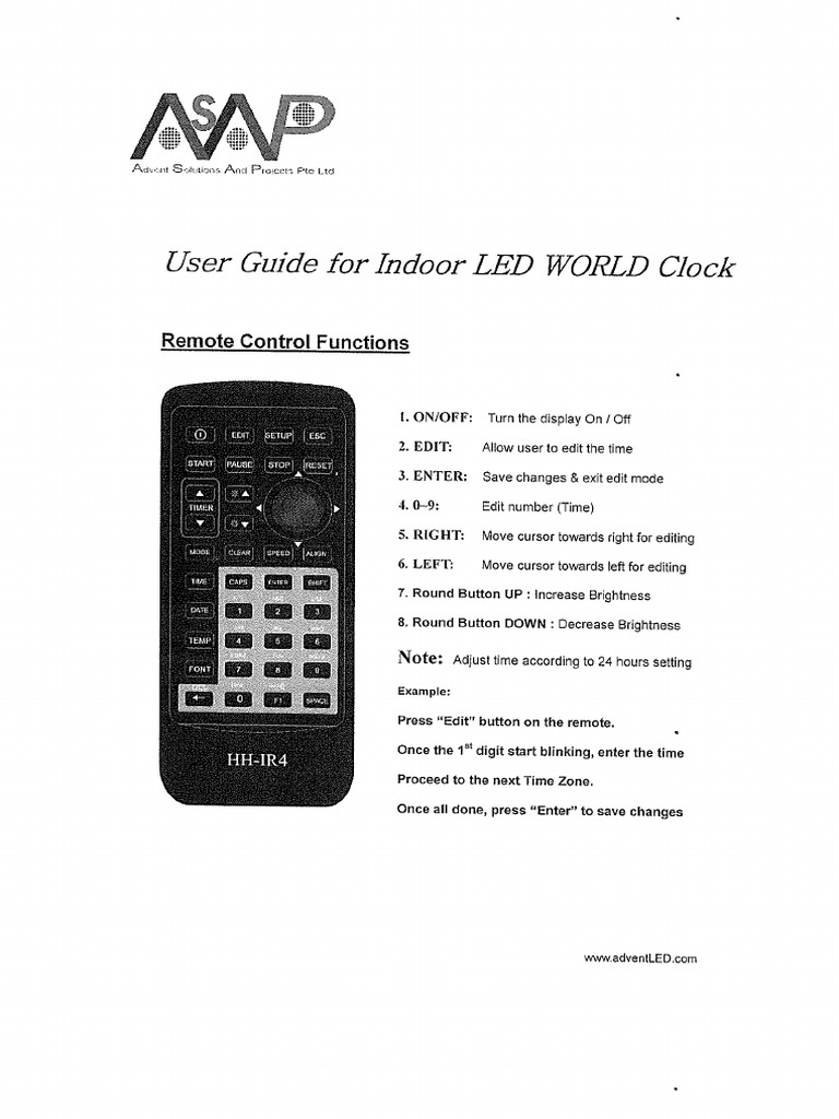 WI - LED World Clock Manual | PDF