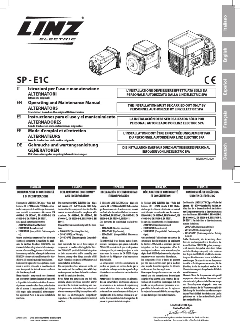Linz Electric SP E1c Operating and Maintenance Manual | PDF ...