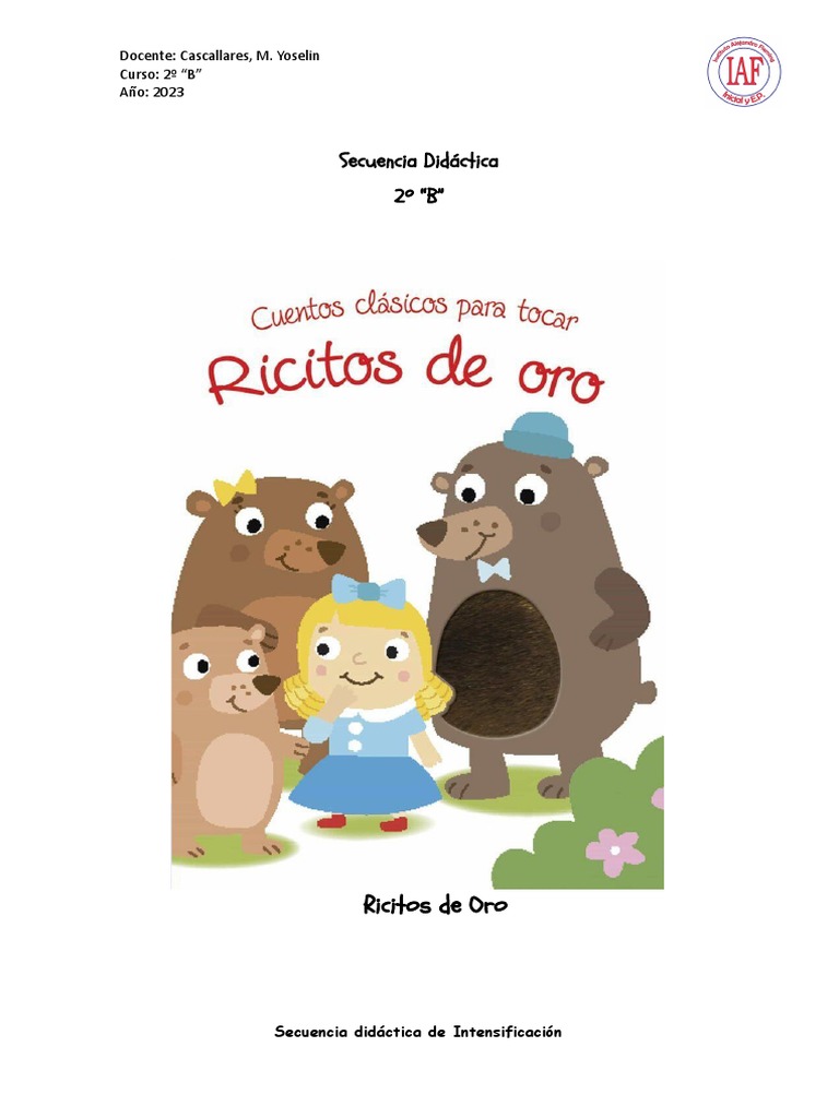 Secuencia Didáctica: Ricitos de Oro | PDF | Osos | Puntuación