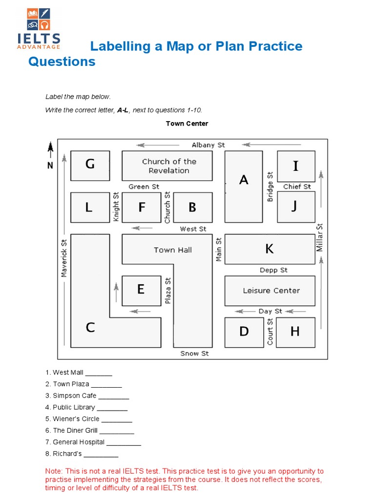 Town Center Map Labeling Practice | PDF | Home & Garden