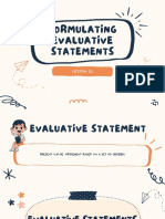 Formulating Evaluative Assments