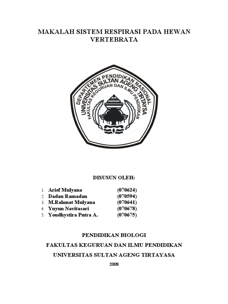  Sistem  Respirasi Pada  Hewan  Vertebrata 