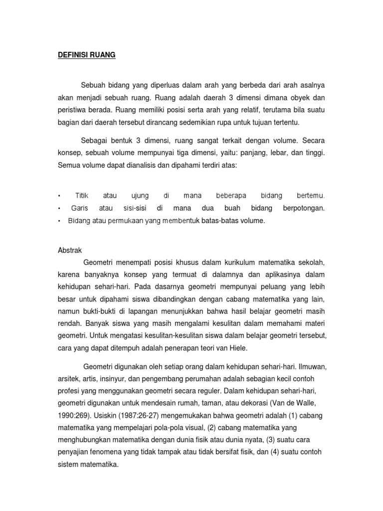 Definisi Ruang Pdf