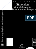 Hottois Gilbert Simondon Et La Philosophie de La Culture Technique