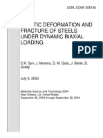 Plastic Deformation and Fracture of Steels Under Dynamic Biaxial Loading