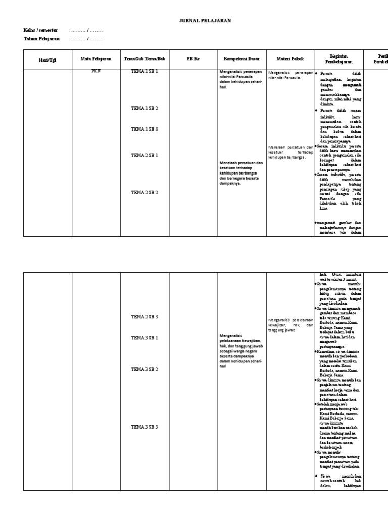 Jurnal Harian Kosong Pdf