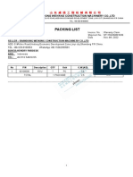 Packing List: Shandong Weiyang Construction Machinery Co.,Ltd