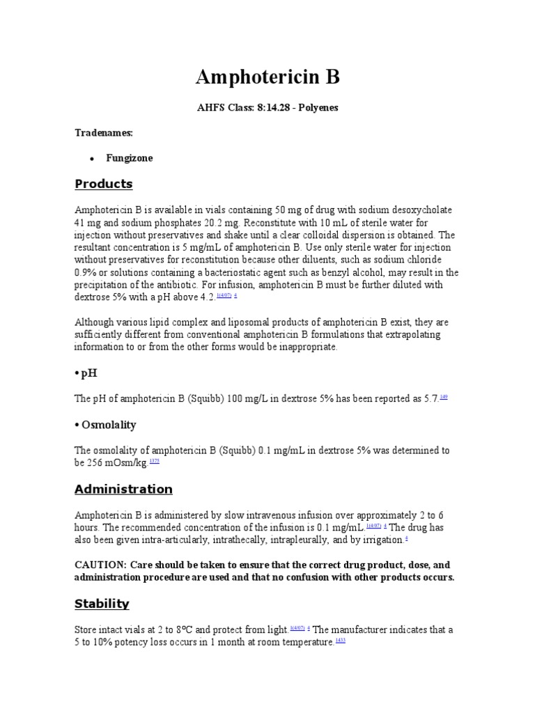 Amphotericin B PDF Filtration Pharmacology