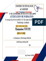 Mamadou TOUPE: Attestation de Formation