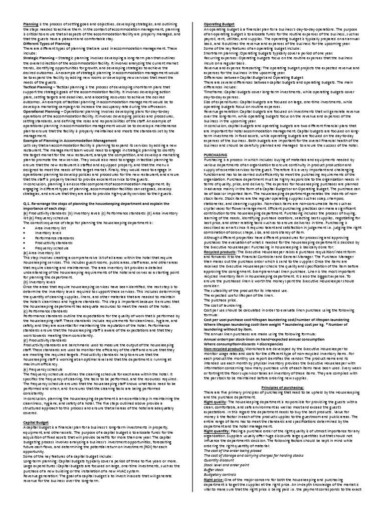 Planning Is The Process of Setting Goals and Objectives | PDF