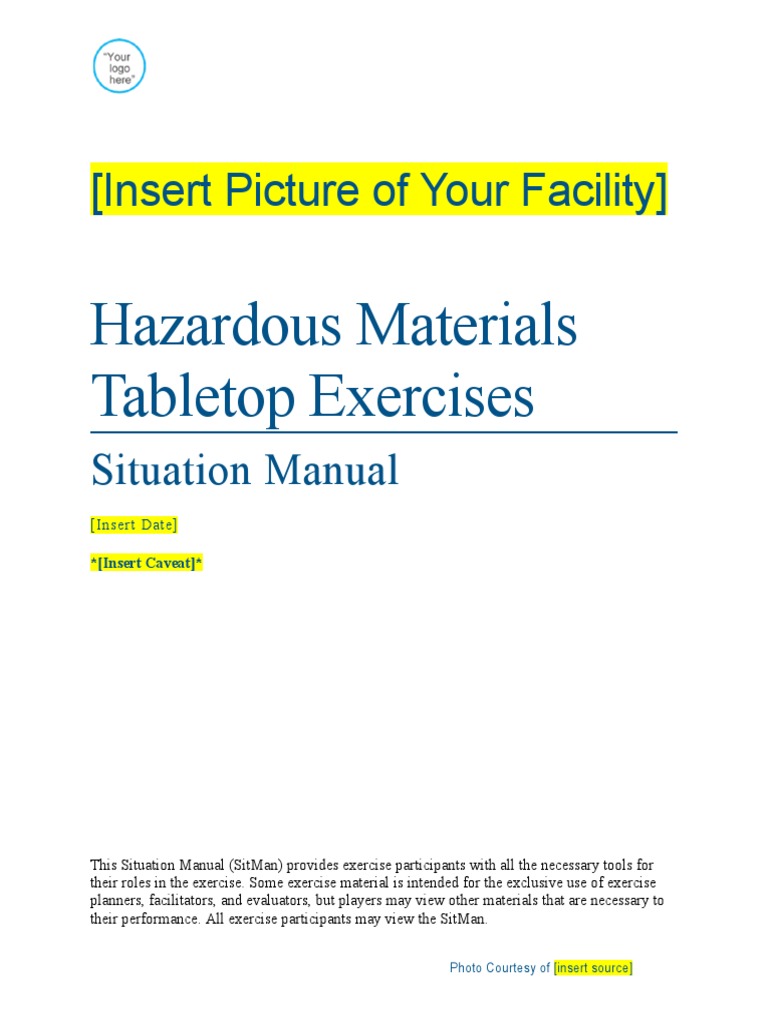 Hazardous Materials Tabletop Exercise Manual | PDF