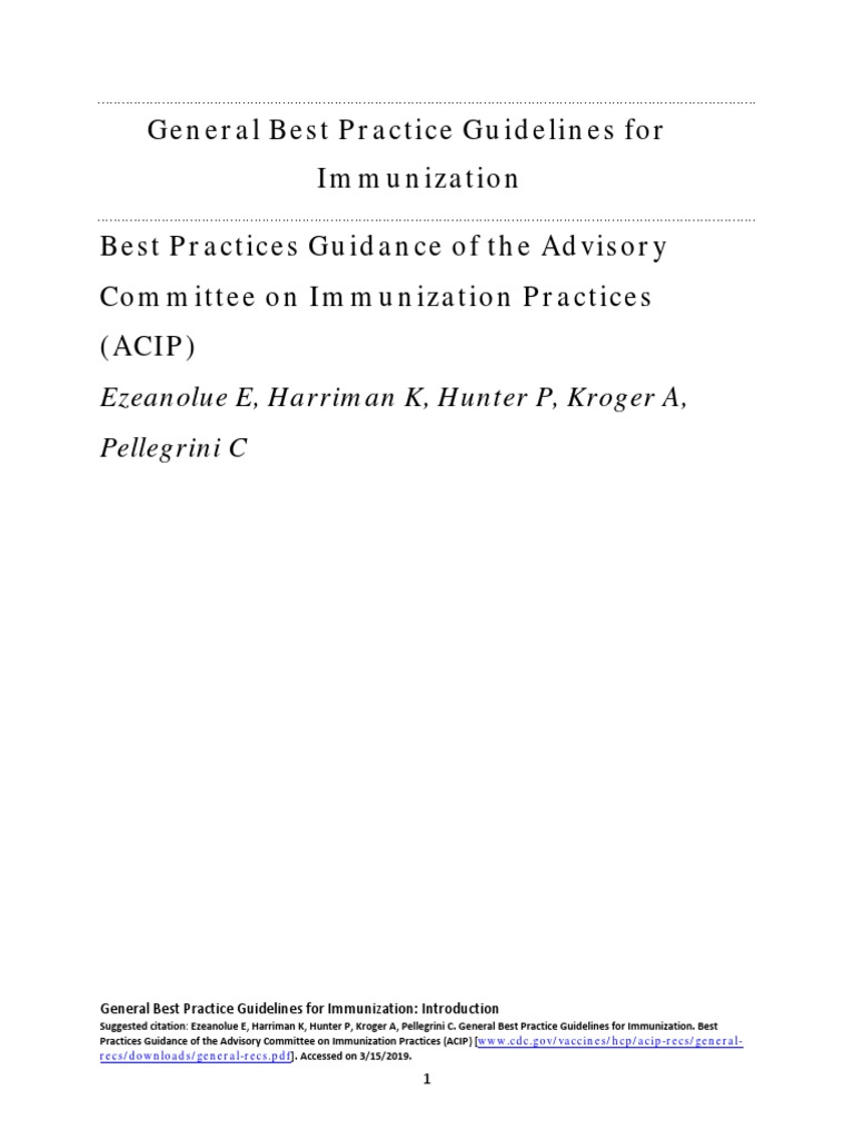 2019 Guide For Immunization | PDF | Vaccines | Vaccination
