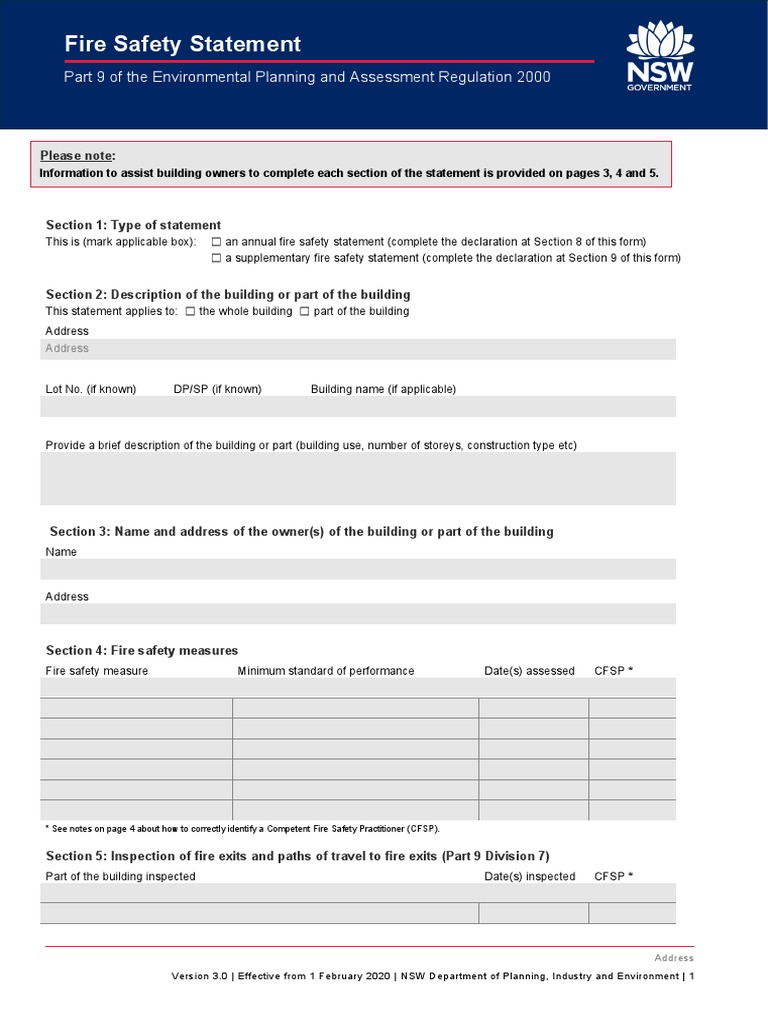 Annual Fire Safety Statement Guide | PDF | Fire Safety | Safety
