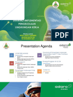 IMPLEMENTASI PENGELOLAAN LINGKUNGAN KERJA Materi Ibu. Richa Lavinia-Pengelolaan IH Adaro - APKPI Safety Sharing Session