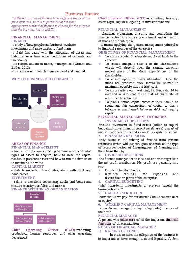 Understanding Business Finance Essentials | PDF | Career & Growth ...