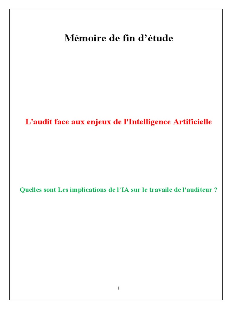Memoire De Fin D Etude Pdf