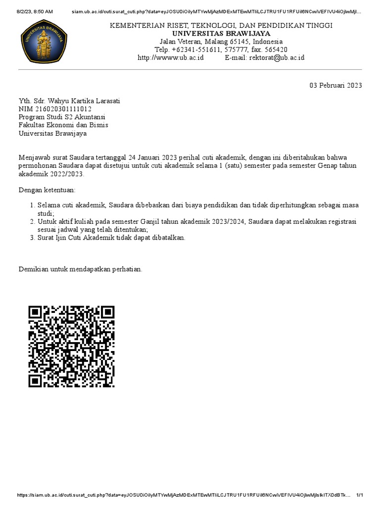 Surat Cuti 2023 Pdf Sains Matematika