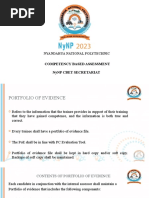 Portfolio of Evidence