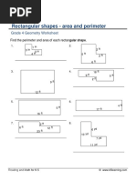 Grade 4 Geometry Rectangular Shapes Area Perimeter A
