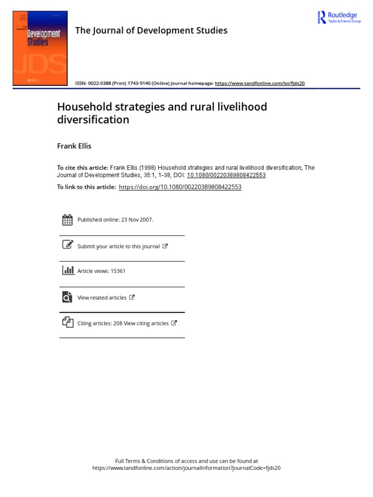 Rural Livelihood Diversification Strategies | PDF