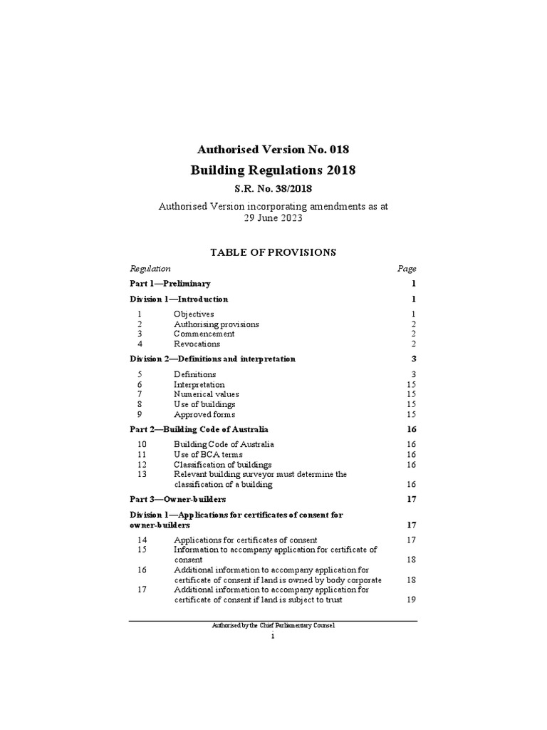 Building Regulations 2018 Victoria Australia | PDF