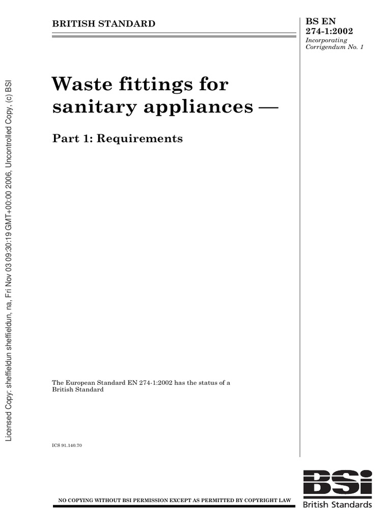 BS en 274 1 2002 | PDF
