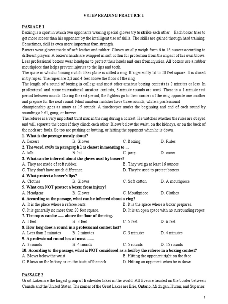 VSTEP Reading Practice Test Overview | PDF | Science & Mathematics
