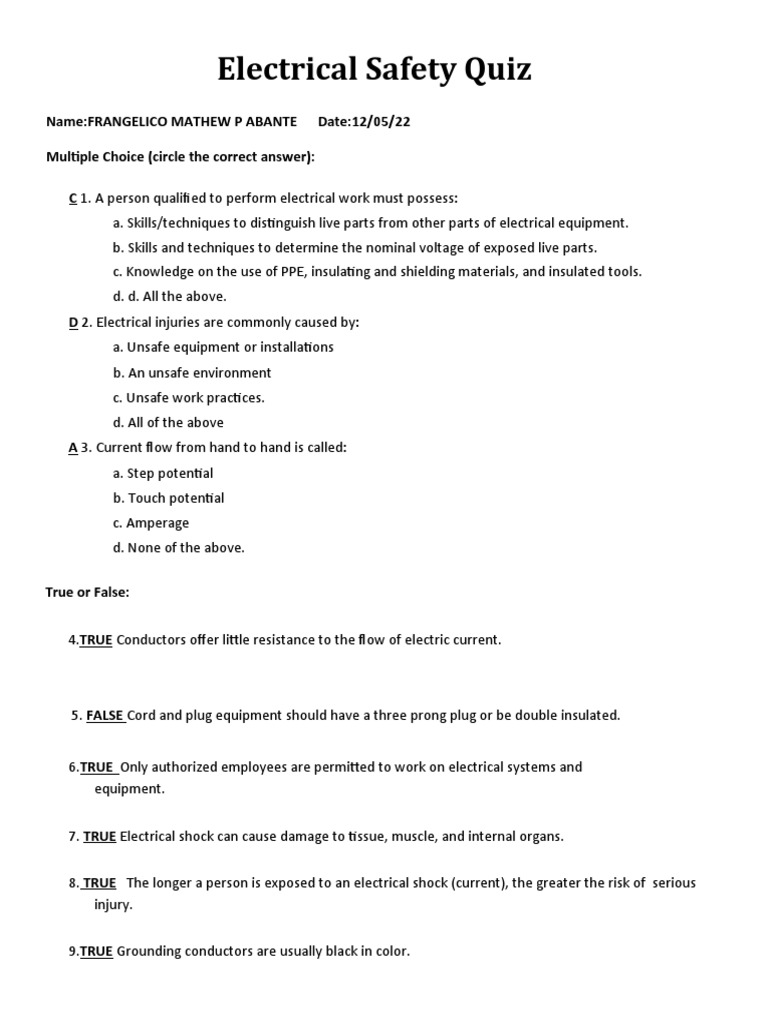 electrical-safety-quiz-pdf
