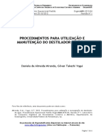 Procedimento para Utilização e Manutenção Do Destilador de Água