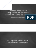 Laplace Transform Properties and Partial Fractions Types Examples