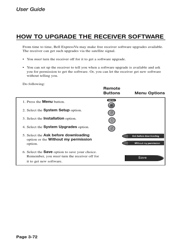 Receiver Software Upgrade Instructions | PDF | Technology & Engineering