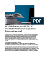 GO Global Es Una Piramide? FALSO, Generando Oportunidades Legítimas de Crecimiento Personal