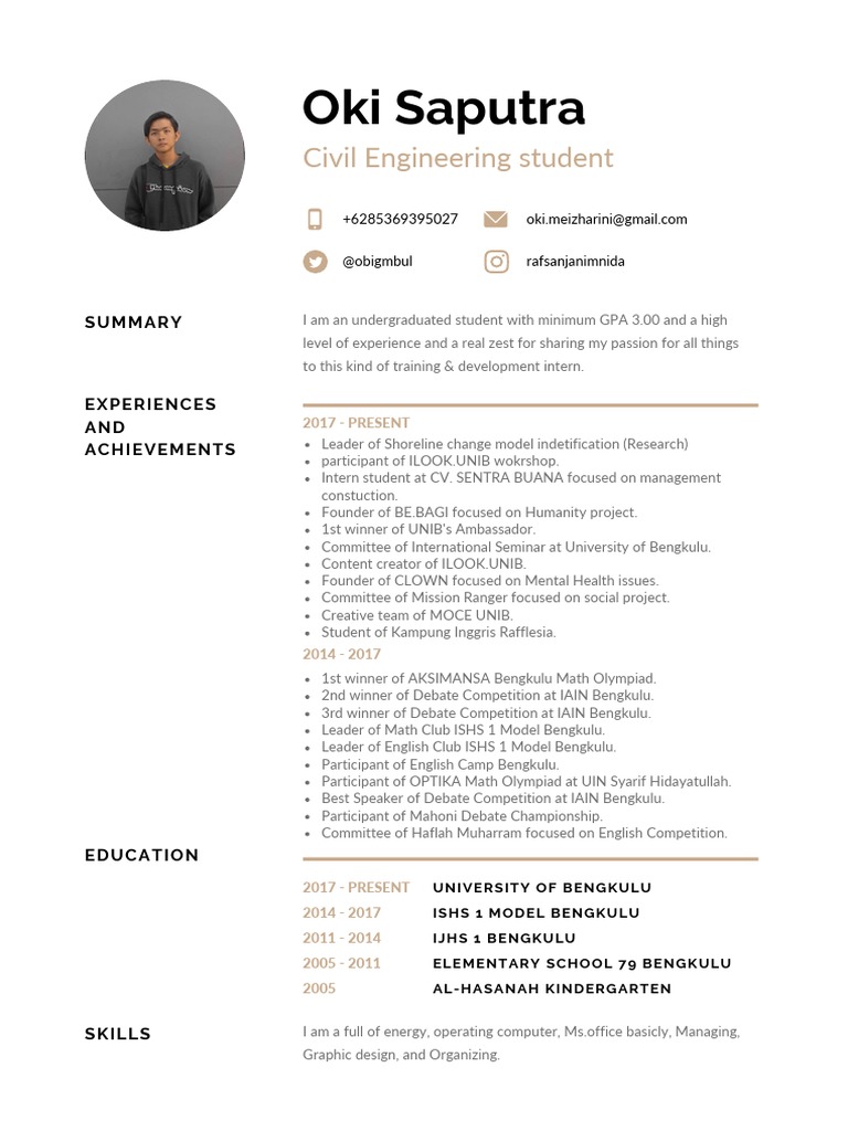 Civil Engineering Student Resume | PDF