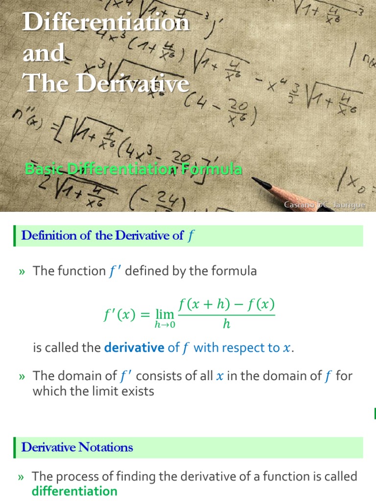 M51 Basic Differentation Formula Slope Of A Tangent Line Pdf