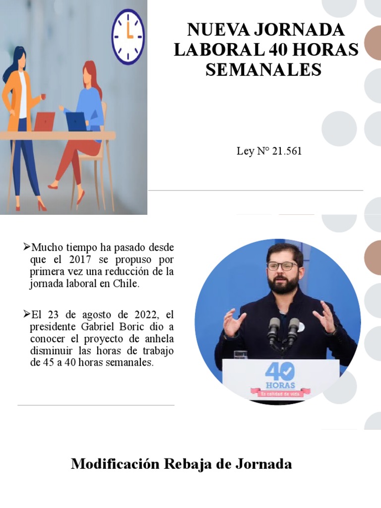 Ley 21.561: Jornada Laboral 40 Horas | PDF | Tiempo de trabajo | Economias