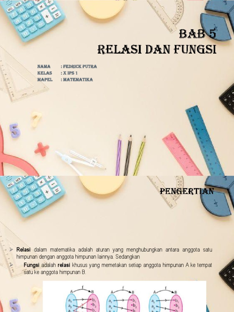 Relasi dan Fungsi dalam Matematika | PDF | Metode & Bahan Ajar