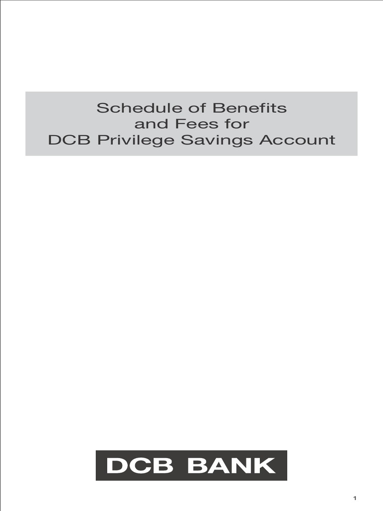 DCB Privilege Savings Account Fees | PDF | Transaction Account | Cheque