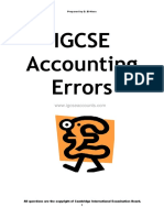 Igcse Accounting Errors Questions Only